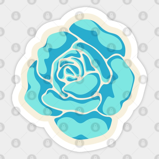 BIG ROSE Bright Turquoise Blue Flower - UnBlink Studio by Jackie Tahara Sticker by UnBlink Studio by Jackie Tahara